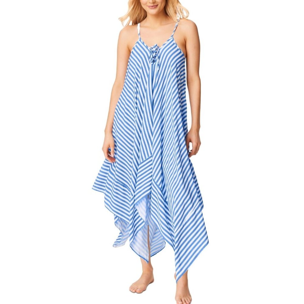 Jessica Simpson Swimwear Cover-up Dress Lickity Split Lace Front Handkerchief M